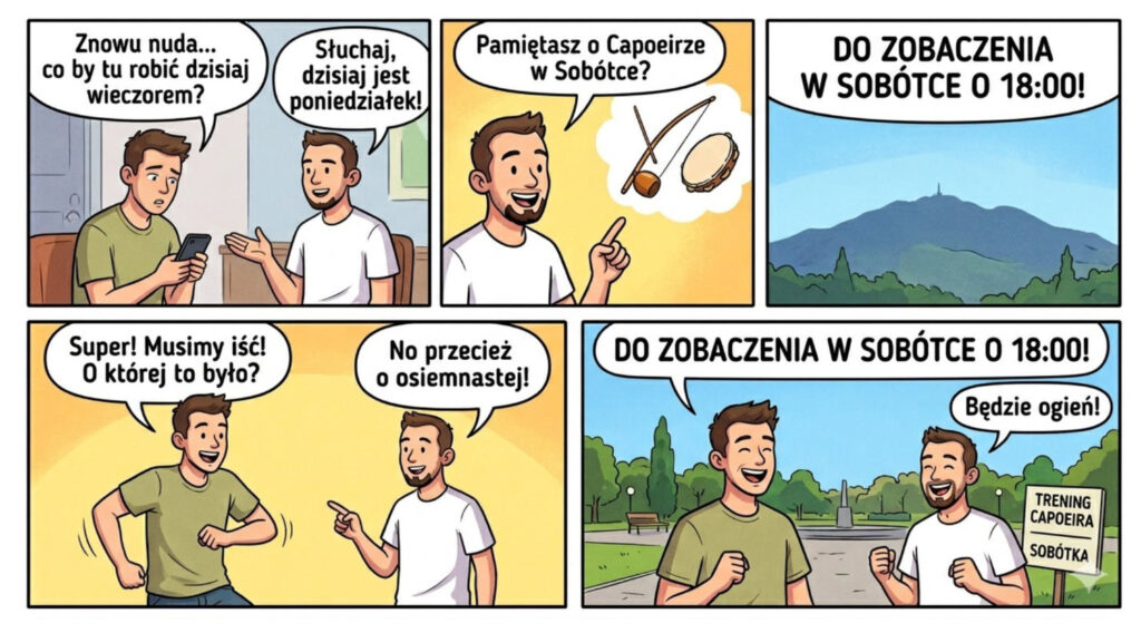 darmowe zajęcia sportowe w Sobótce - komiks